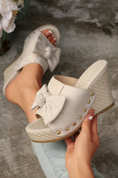 Nyomi Studded Wedge Platform Slippers - Hello Beautiful BoutiqueSlippersThreaded Pear