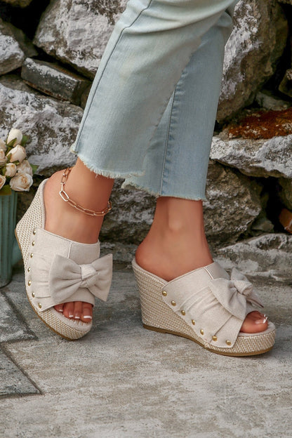 Nyomi Studded Wedge Platform Slippers - Hello Beautiful BoutiqueSlippersThreaded Pear