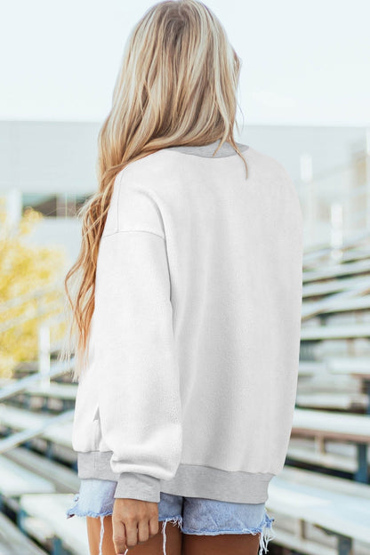 Oakleigh Print Reversible Mock Sweatshirt - Hello Beautiful BoutiqueGraphic SweatshirtsThreaded Pear