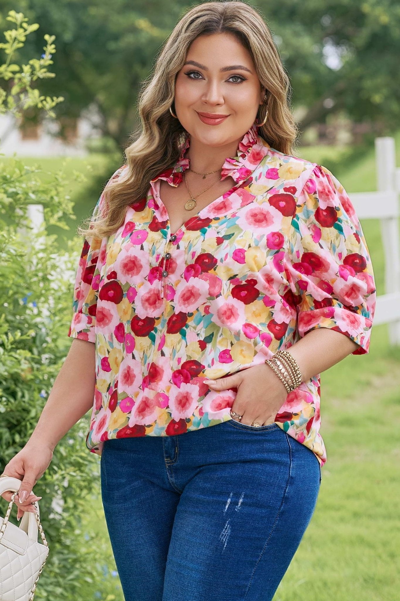 Oaklynn Puff Short Sleeve PLUS Top - Hello Beautiful BoutiquePlus Size Blouses & ShirtsThreaded Pear