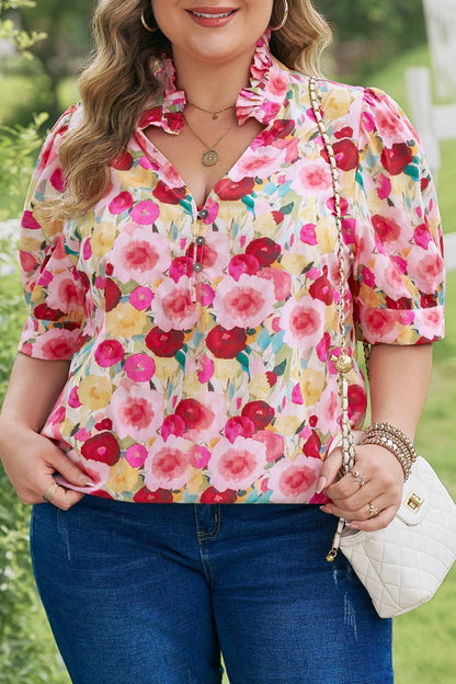 Oaklynn Puff Short Sleeve PLUS Top - Hello Beautiful BoutiquePlus Size Blouses & ShirtsThreaded Pear