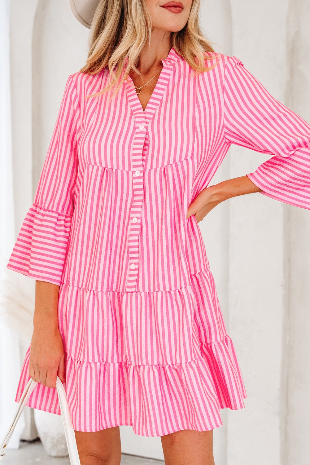 Oaklynn Tiered Flowy Mini Dress - Hello Beautiful BoutiqueMini DressesThreaded Pear