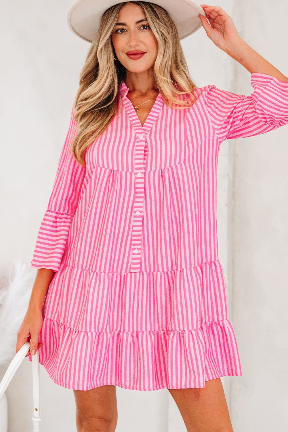 Oaklynn Tiered Flowy Mini Dress - Hello Beautiful BoutiqueMini DressesThreaded Pear