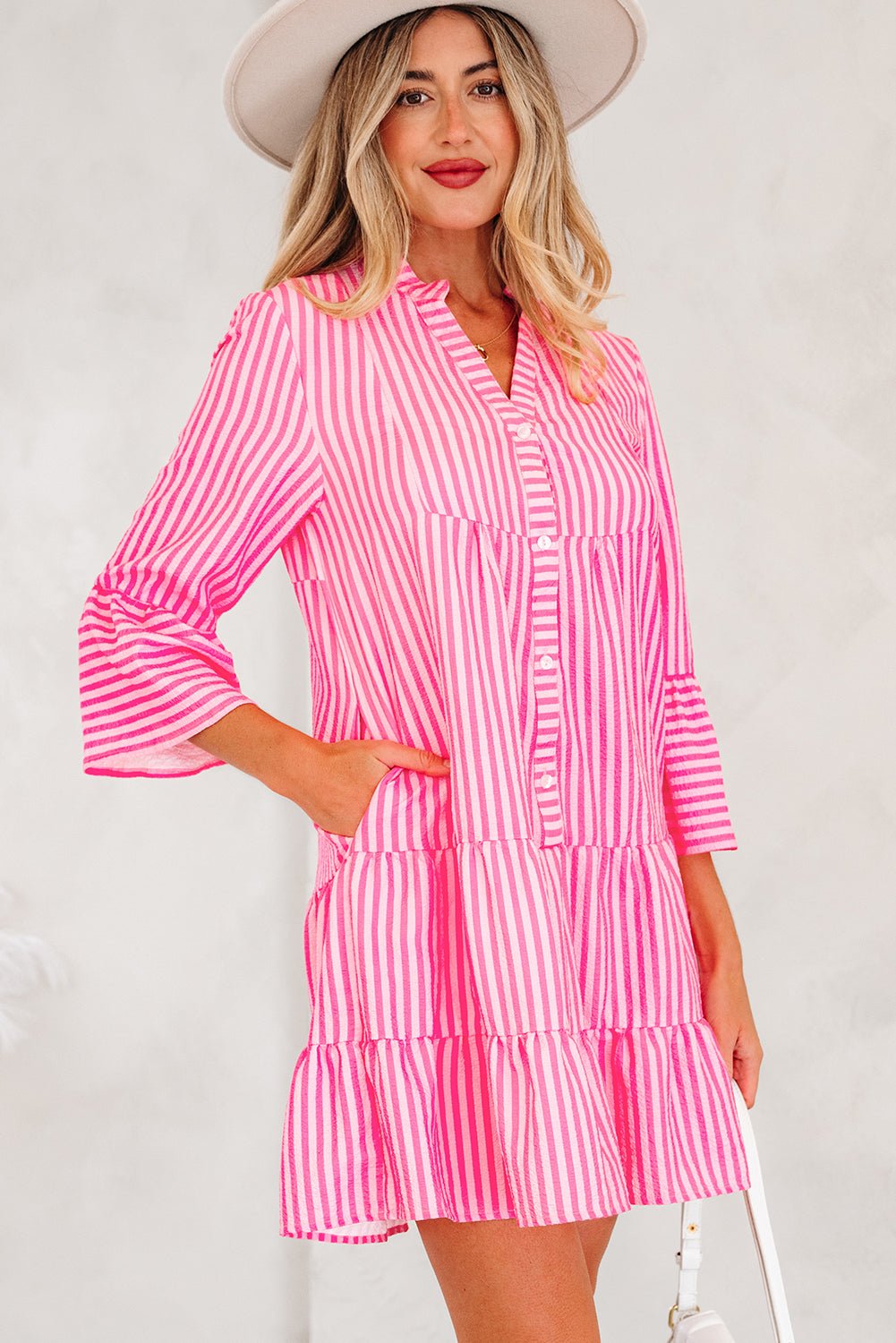Oaklynn Tiered Flowy Mini Dress - Hello Beautiful BoutiqueMini DressesThreaded Pear