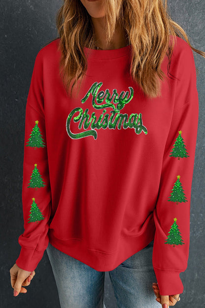 Ocean Patched Pattern Festive Sweatshirt - Hello Beautiful BoutiqueGraphic SweatshirtsThreaded Pear