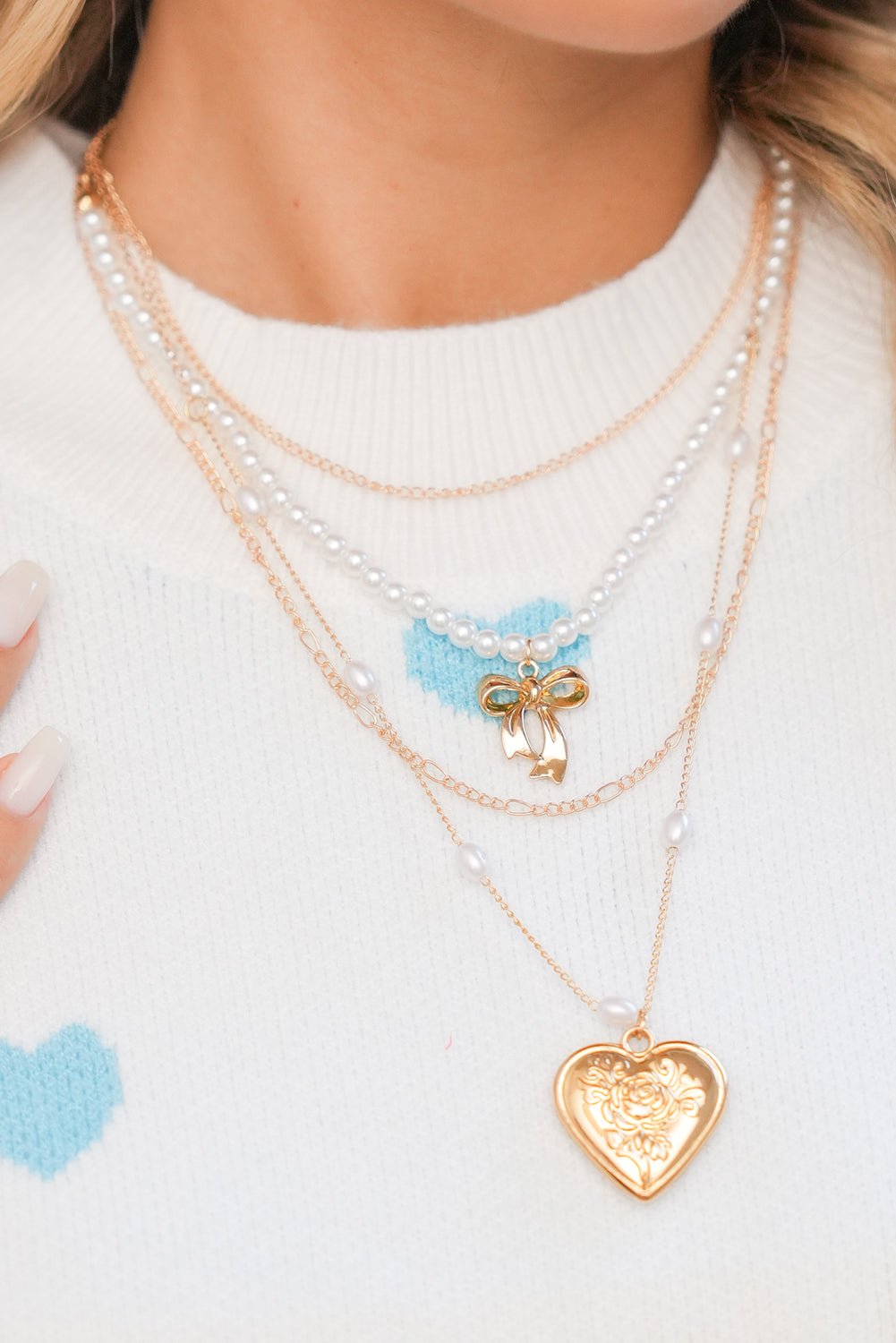 Ocean Pearl Beading Multilayer Necklace - Hello Beautiful BoutiqueJewelryThreaded Pear