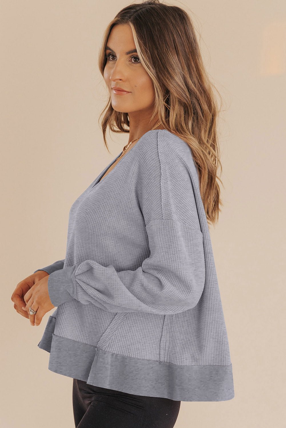 Octavia Drop Shoulder Solid Sweatshirt - Hello Beautiful BoutiqueSweatshirts & HoodiesThreaded Pear
