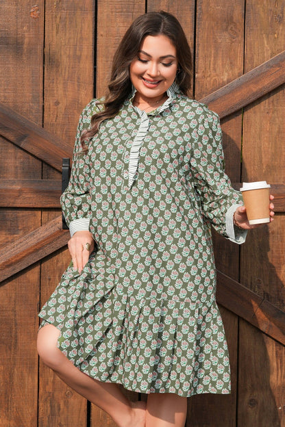 Olivia 4 Sleeve Floral PLUS Dress - Hello Beautiful BoutiquePlus Size Mini DressesThreaded Pear