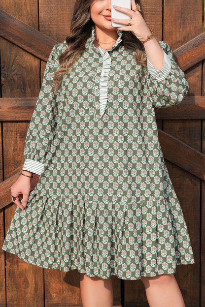 Olivia 4 Sleeve Floral PLUS Dress - Hello Beautiful BoutiquePlus Size Mini DressesThreaded Pear