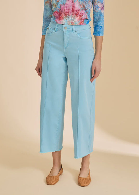 Olivia Mid - Rise Wide Leg Ankle Jeans – Pacific Blue - Hello Beautiful BoutiqueJeansFrench Dressing Jeans