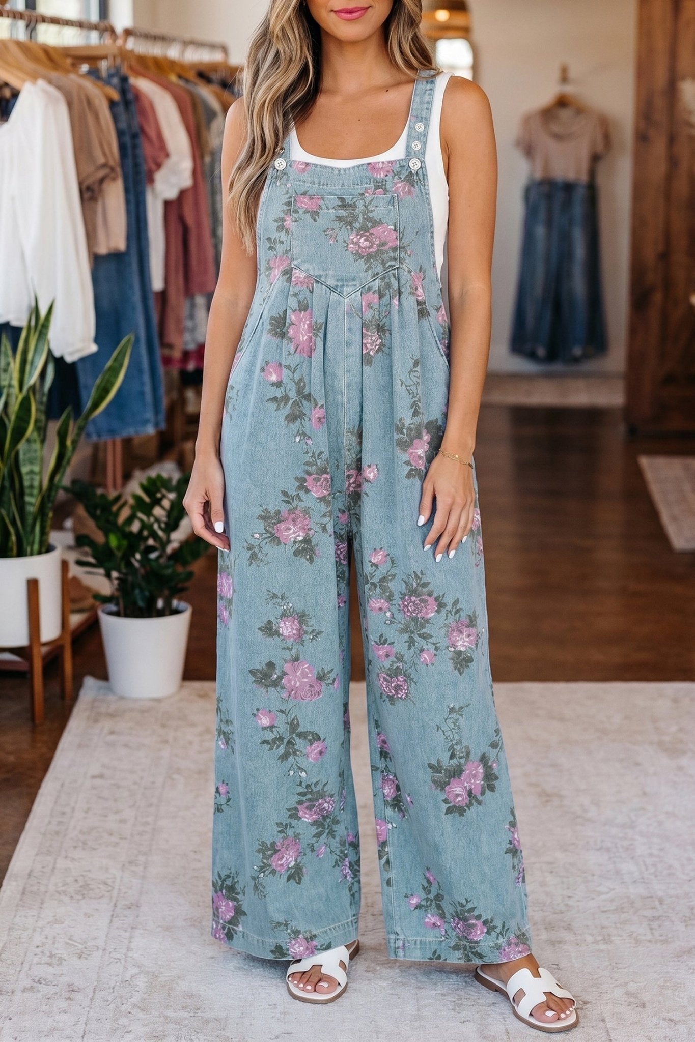 Olivia Waist Wide Leg Jumpsuit - Hello Beautiful BoutiqueJumpsuits & RompersThreaded Pear