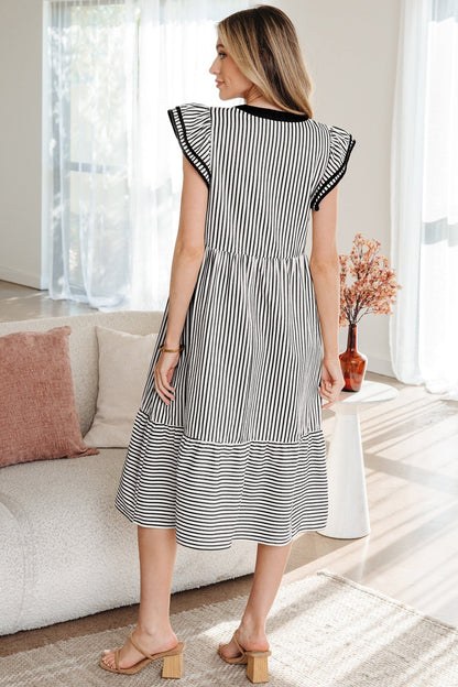 Opal Contrast Trim Midi Dress - Hello Beautiful BoutiqueMidi DressesThreaded Pear
