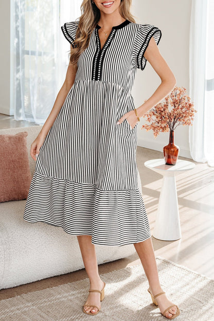 Opal Contrast Trim Midi Dress - Hello Beautiful BoutiqueMidi DressesThreaded Pear