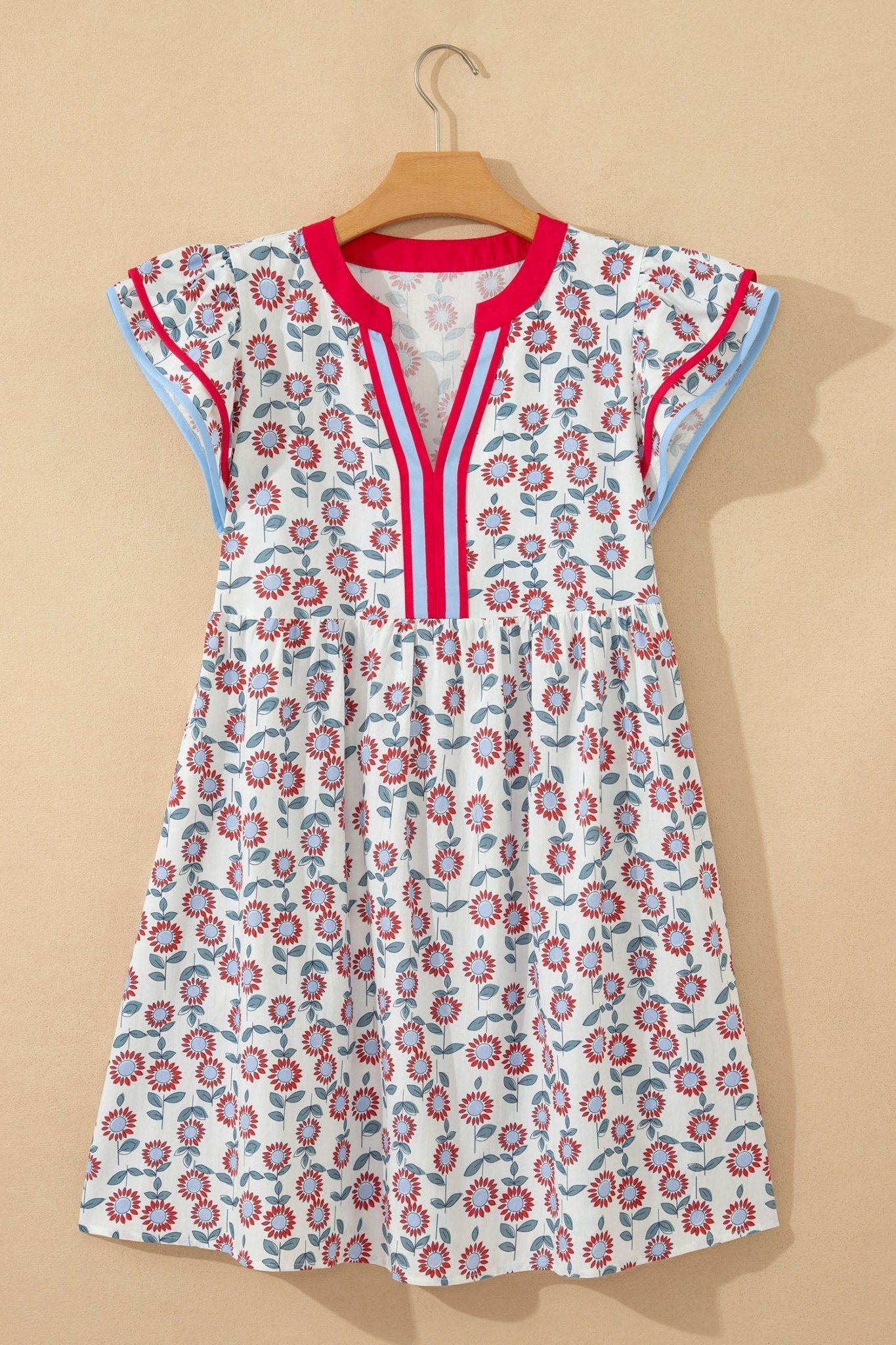Opal Flutter Sleeve Mini Dress - Hello Beautiful BoutiqueFloral DressesThreaded Pear