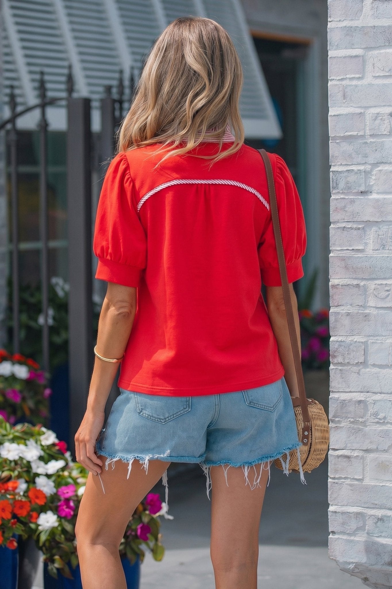 Ophelia Collar Short Sleeve Blouse - Hello Beautiful BoutiqueBlouses & ShirtsThreaded Pear