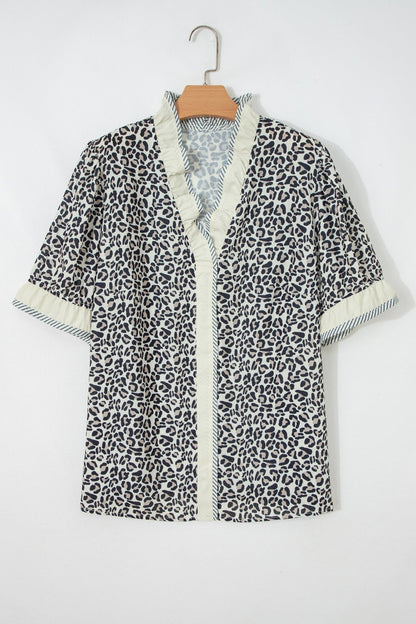 Paige Frilled Short Sleeve PLUS Blouse - Hello Beautiful BoutiquePlus Size Blouses & ShirtsThreaded Pear