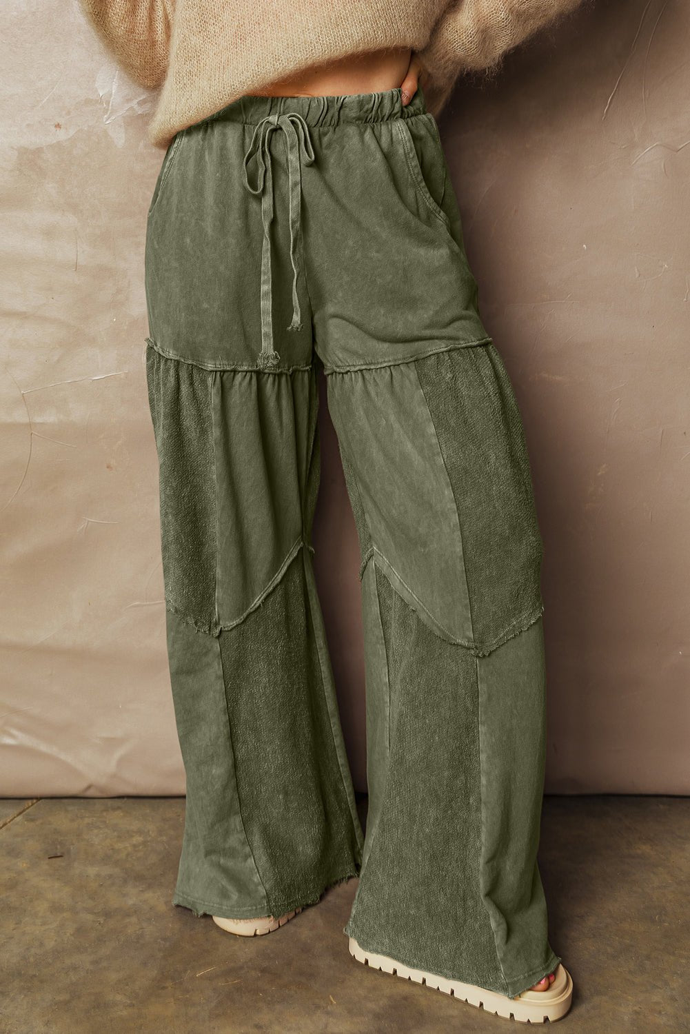 Paisley Leg Patchwork Drawstring Pants - Hello Beautiful BoutiquePants & CulotteThreaded Pear