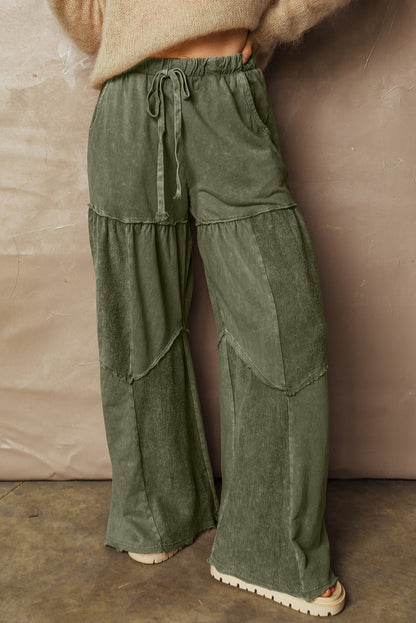 Paisley Leg Patchwork Drawstring Pants - Hello Beautiful BoutiquePants & CulotteThreaded Pear