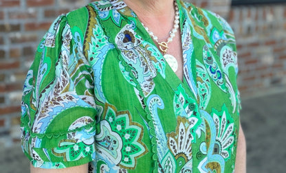Paisley Print Shirt Dress TE1124 - Hello Beautiful BoutiqueDressGigio