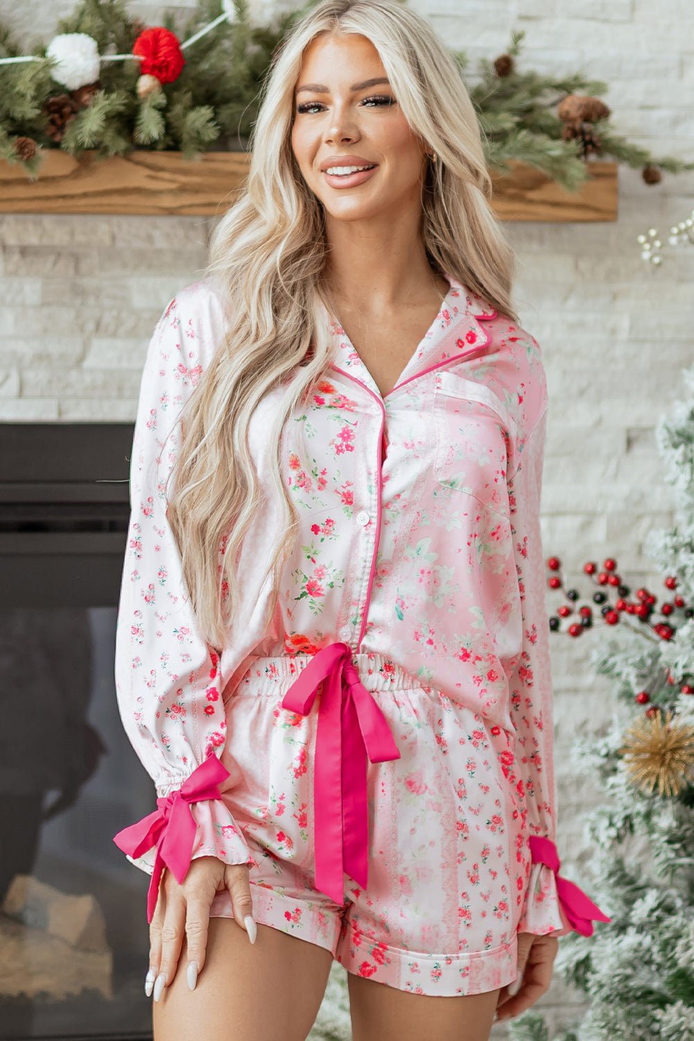 Paisley Tie 2pcs Pajama Set - Hello Beautiful BoutiqueSleepwearThreaded Pear