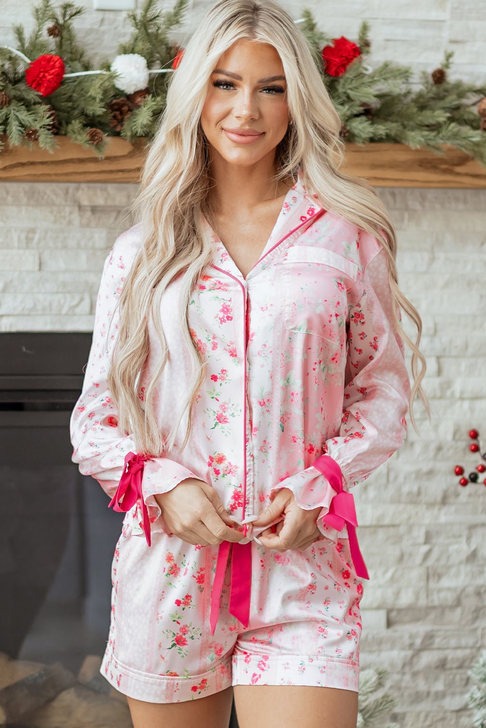 Paisley Tie 2pcs Pajama Set - Hello Beautiful BoutiqueSleepwearThreaded Pear