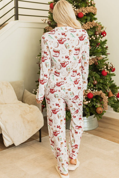 Paris Pants Pajama Set Long Sleeve Top - Hello Beautiful BoutiqueSleepwearThreaded Pear