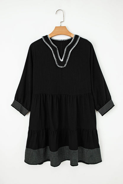 Patara Sleeve Tiered Mini Dress - Hello Beautiful BoutiqueMini DressesThreaded Pear