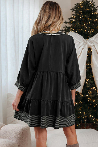 Patara Sleeve Tiered Mini Dress - Hello Beautiful BoutiqueMini DressesThreaded Pear
