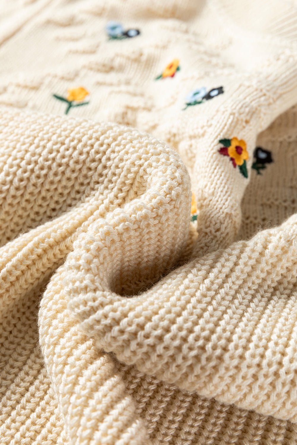 Paula Embroidered Detail Casual Sweater - Hello Beautiful BoutiqueSweatersThreaded Pear