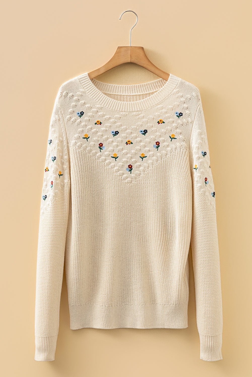 Paula Embroidered Detail Casual Sweater - Hello Beautiful BoutiqueSweatersThreaded Pear
