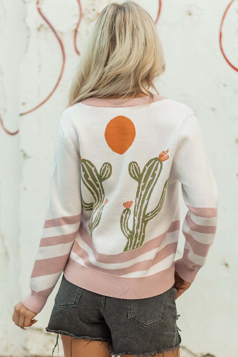 Paulina Desert Cactus Front Sweater - Hello Beautiful BoutiqueCardigansThreaded Pear