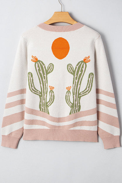 Paulina Desert Cactus Front Sweater - Hello Beautiful BoutiqueCardigansThreaded Pear