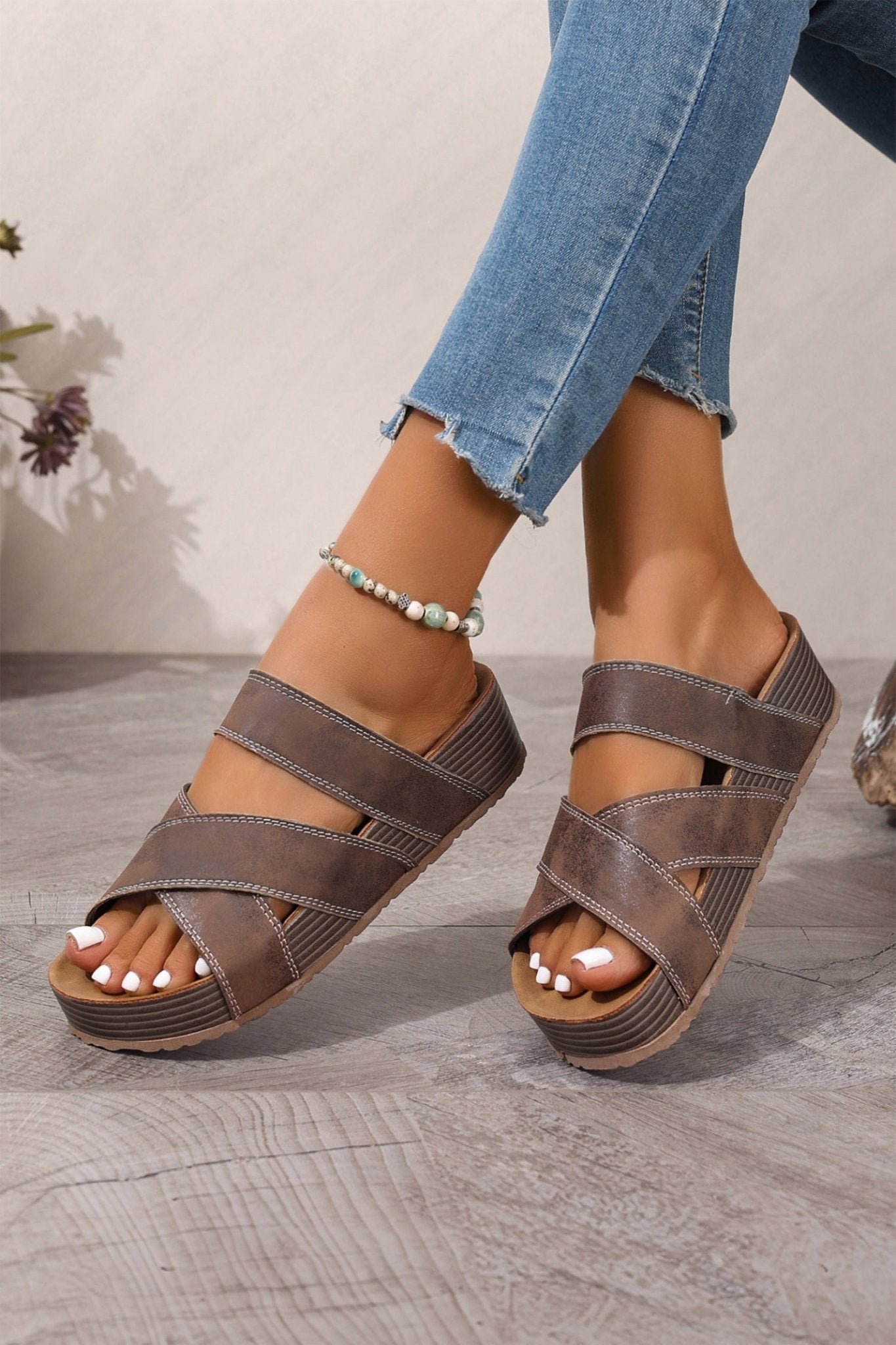 Pearl Band Retro Platform Slippers - Hello Beautiful BoutiqueSlippersThreaded Pear