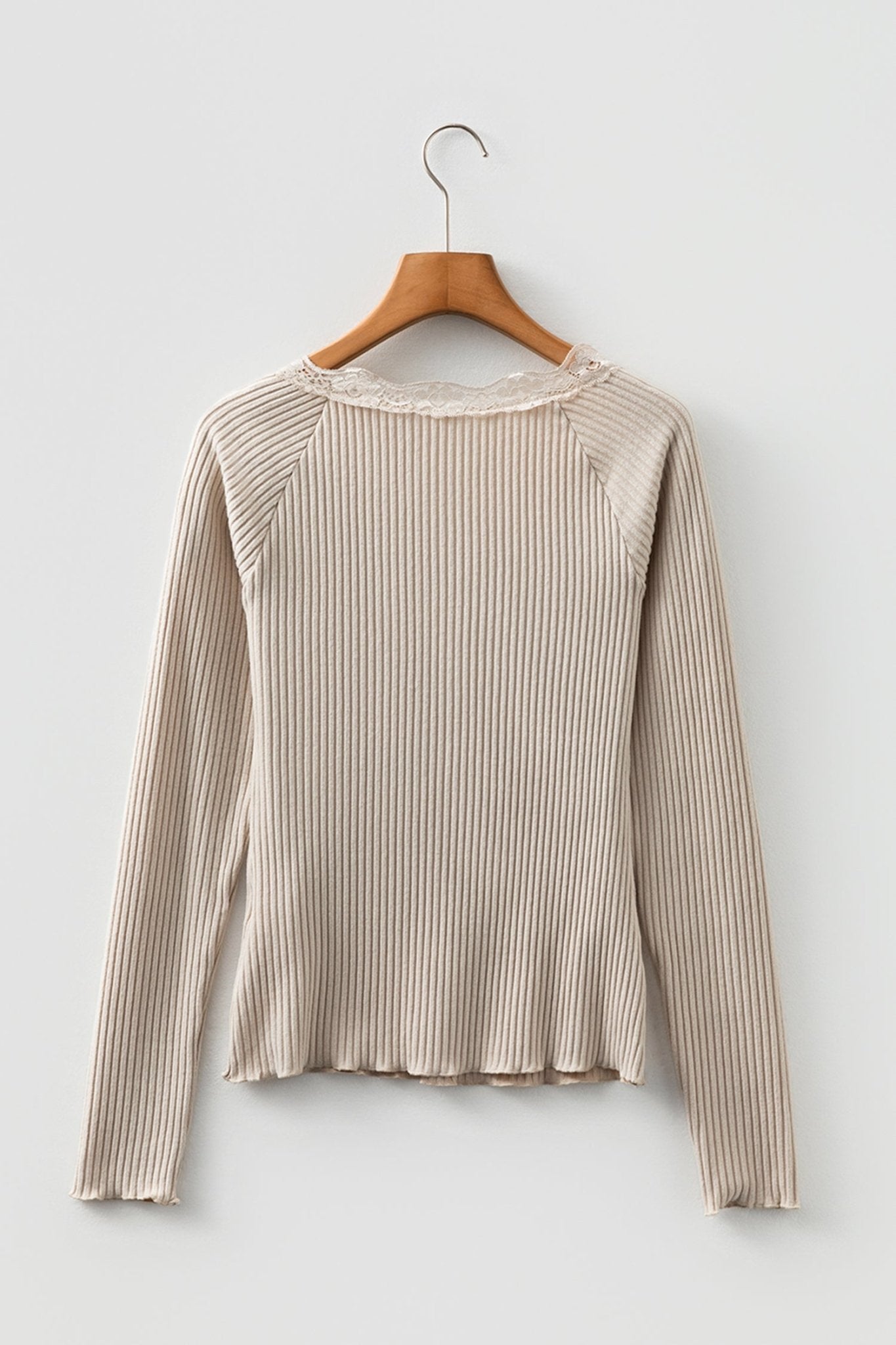 Pearl Sleeve Ribbed top Long Sleeve Top - Hello Beautiful BoutiqueLong Sleeve TopsThreaded Pear