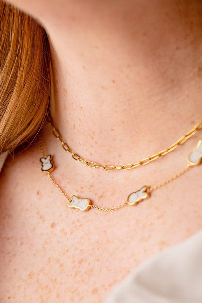 PEEPS® Pearlized Bunny Charm Necklace - Hello Beautiful BoutiqueNecklacesALEX AND ANI
