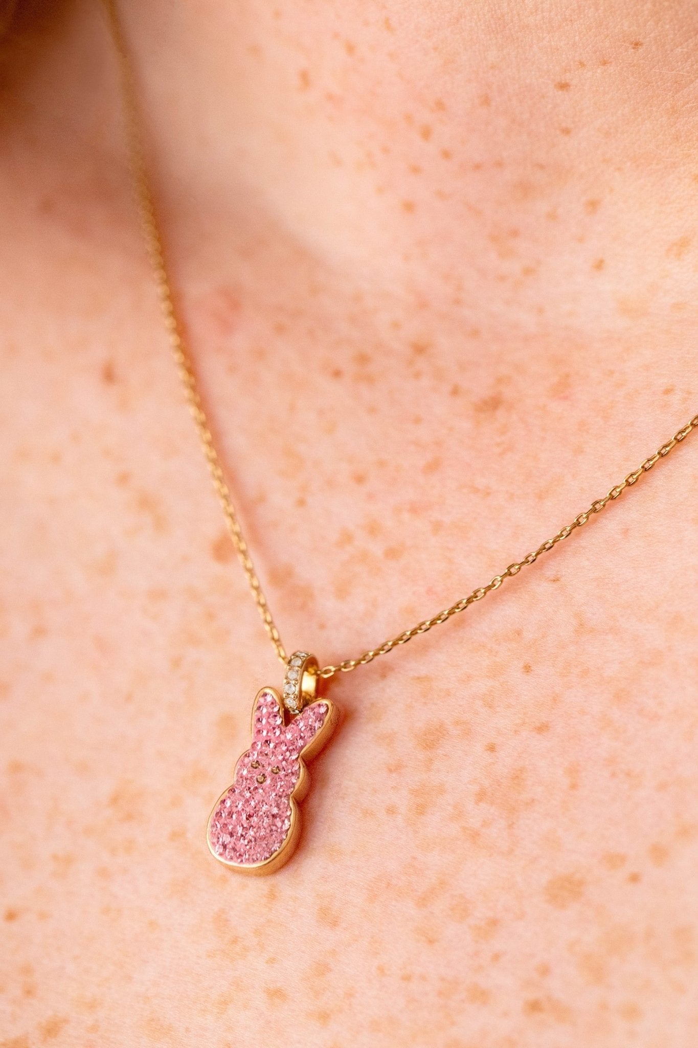 PEEPS® Pink Crystal Bunny Pendant Necklace - Hello Beautiful BoutiqueNecklacesALEX AND ANI