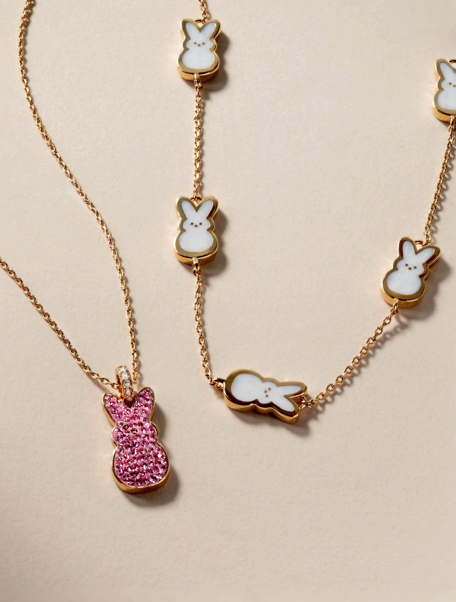 PEEPS® Pink Crystal Bunny Pendant Necklace - Hello Beautiful BoutiqueNecklacesALEX AND ANI