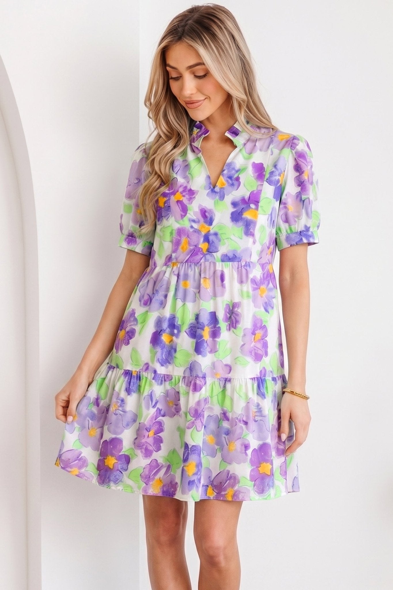 Penelope Tiered Ruffle Mini Dress - Hello Beautiful BoutiqueMini DressesThreaded Pear