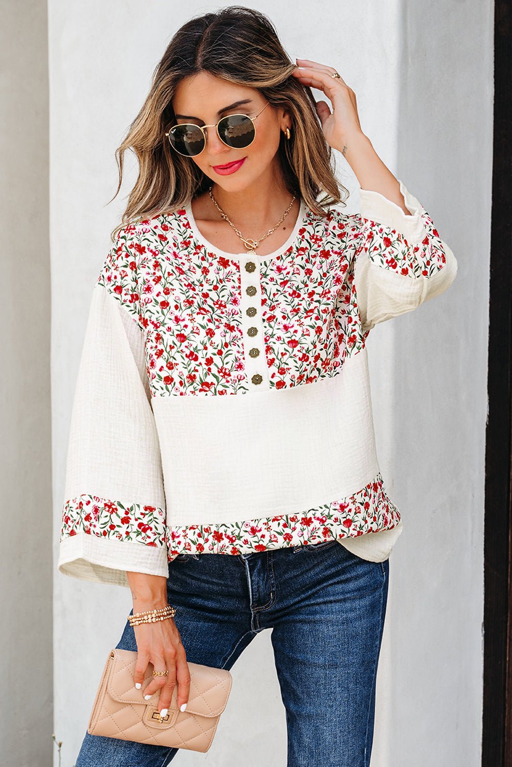Penny 3 4 Sleeve Blouse - Hello Beautiful BoutiqueBlouses & ShirtsThreaded Pear