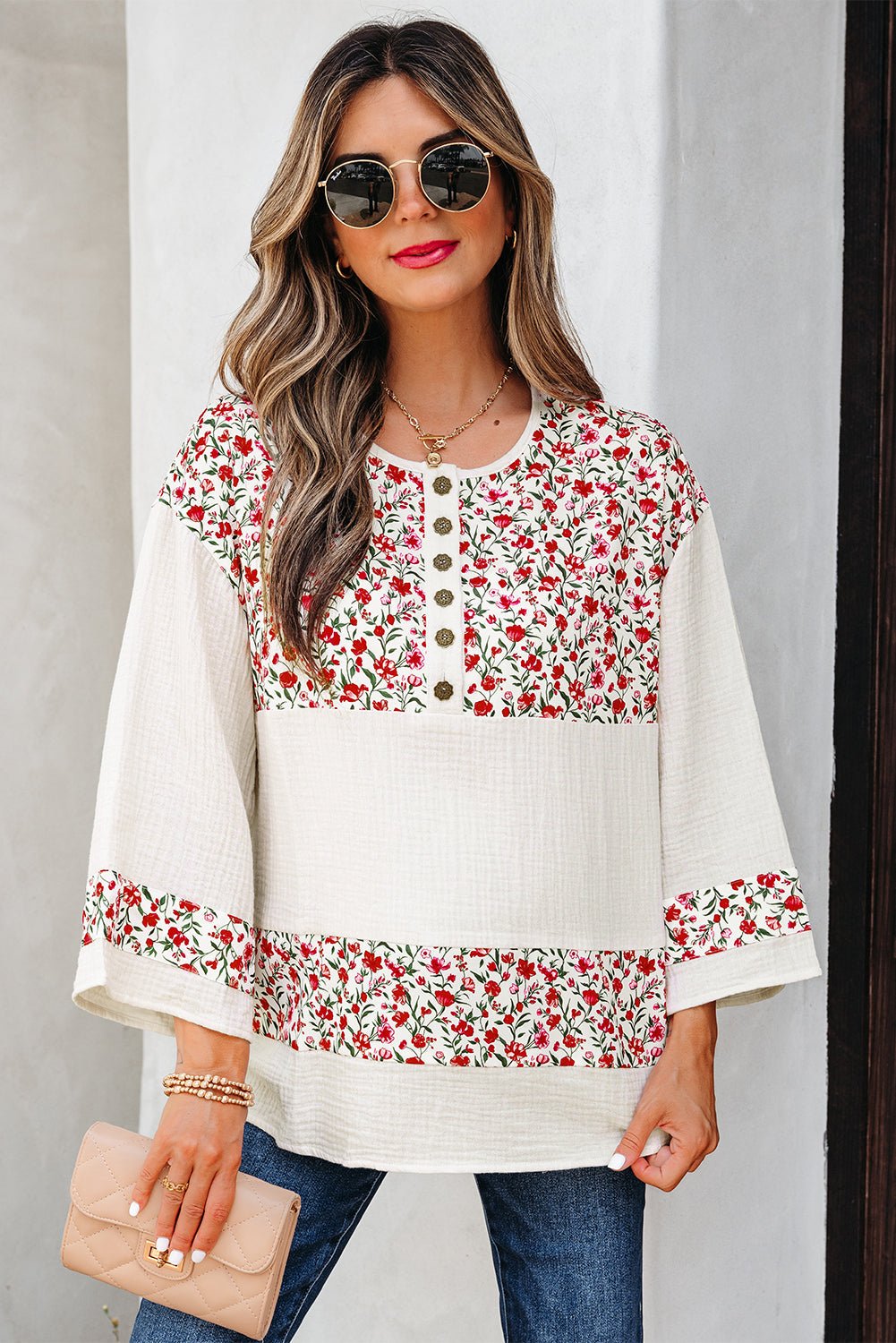 Penny 3 4 Sleeve Blouse - Hello Beautiful BoutiqueBlouses & ShirtsThreaded Pear