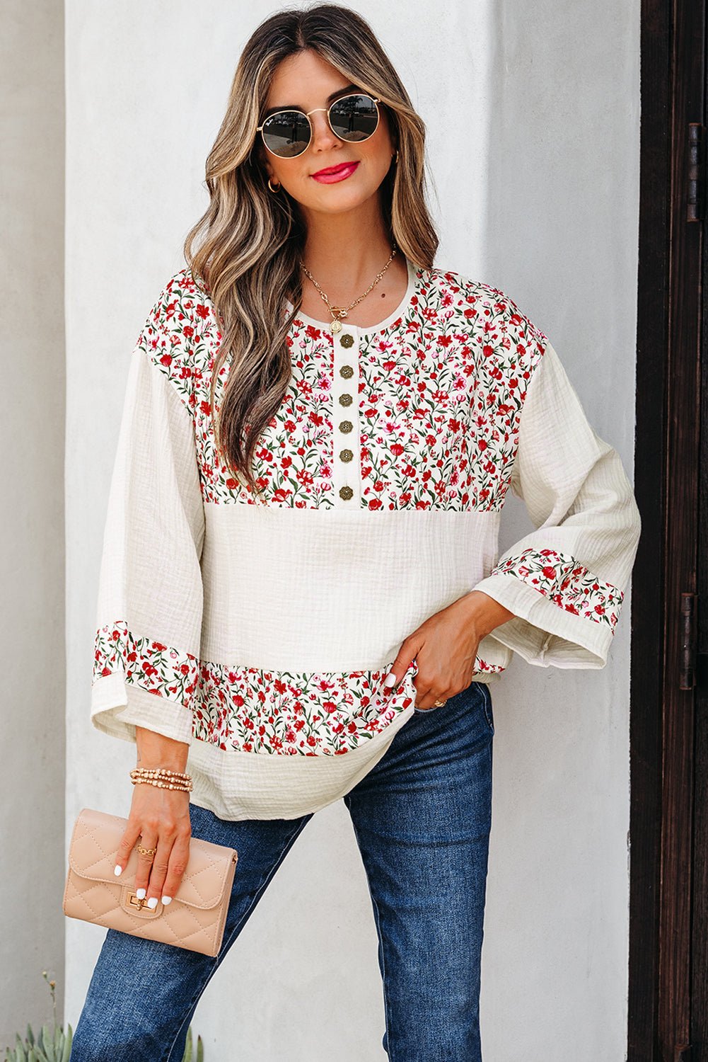 Penny 3 4 Sleeve Blouse - Hello Beautiful BoutiqueBlouses & ShirtsThreaded Pear
