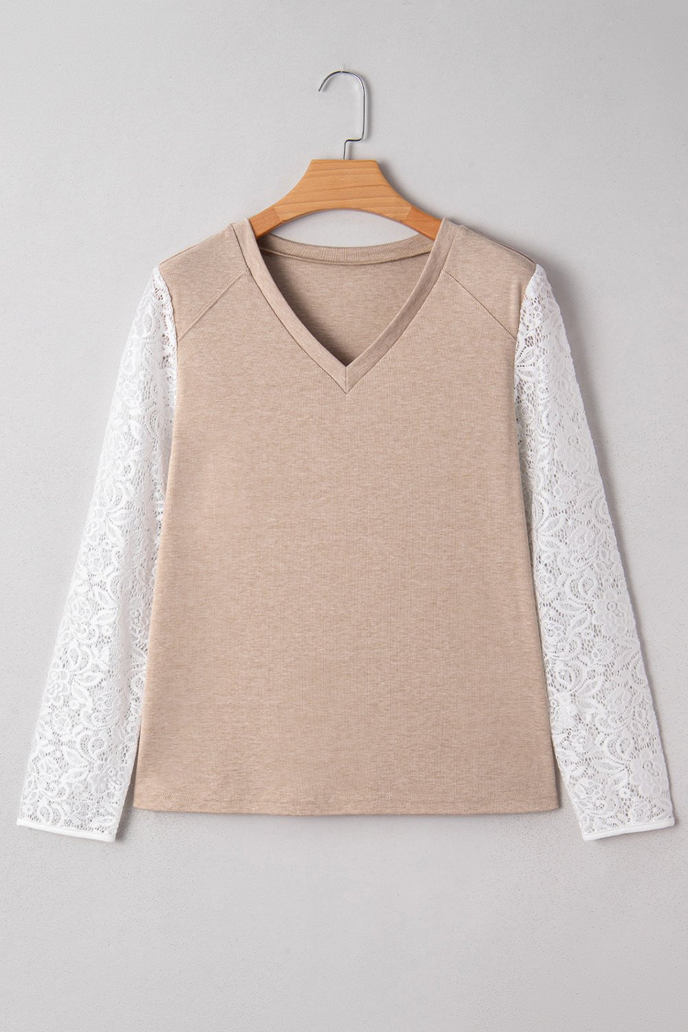 Penny Contrast Lace Patchwork Long Sleeve Top - Hello Beautiful BoutiqueLong Sleeve TopsThreaded Pear