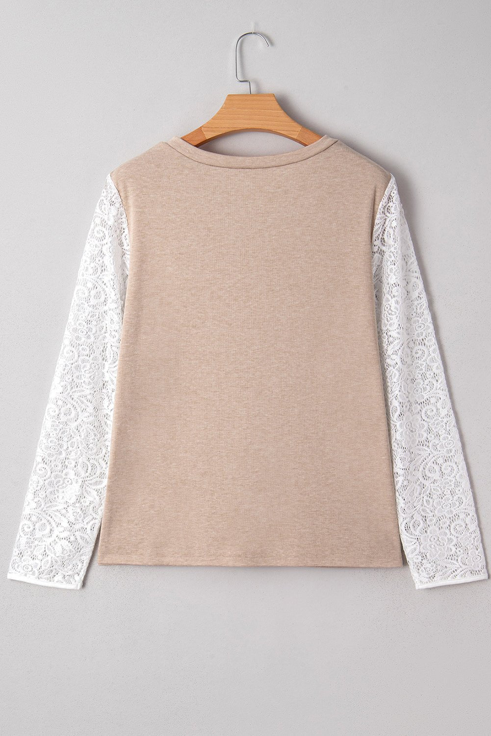 Penny Contrast Lace Patchwork Long Sleeve Top - Hello Beautiful BoutiqueLong Sleeve TopsThreaded Pear