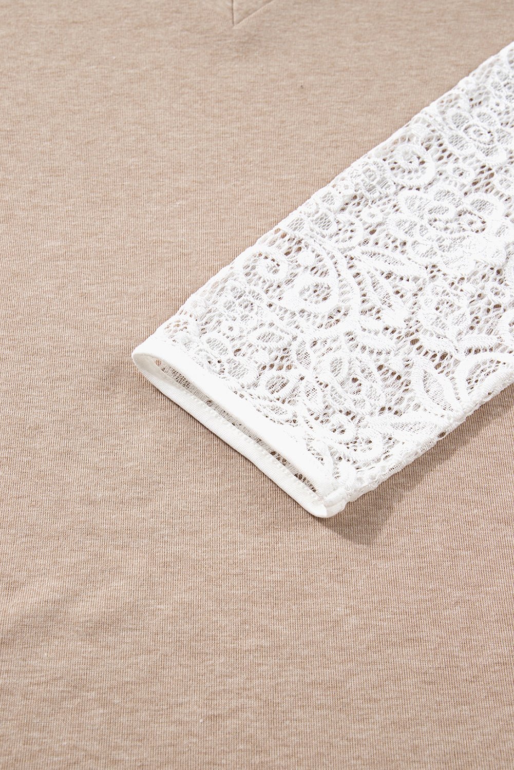 Penny Contrast Lace Patchwork Long Sleeve Top - Hello Beautiful BoutiqueLong Sleeve TopsThreaded Pear