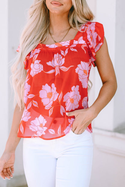Persephone Square Ruffle Sleeve Blouse - Hello Beautiful Boutique20% OFFThreaded Pear