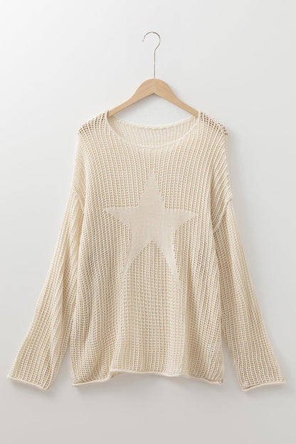 Peyton Star Pattern accent PLUS Jumper - Hello Beautiful BoutiquePlus Size Sweaters & CardigansThreaded Pear