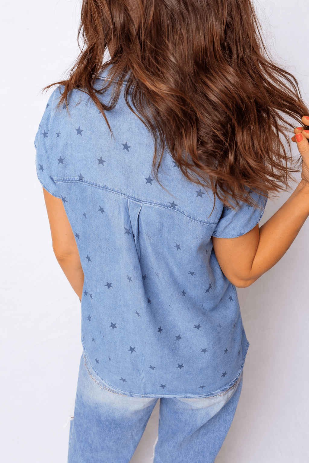 Phoebe Chest Short Sleeve Shirt - Hello Beautiful BoutiqueBlouses & ShirtsThreaded Pear
