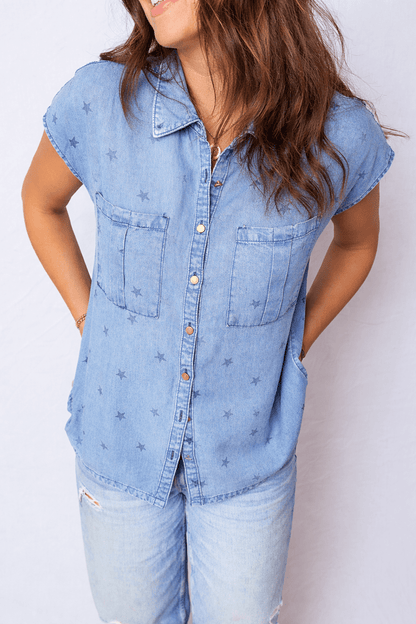 Phoebe Chest Short Sleeve Shirt - Hello Beautiful BoutiqueBlouses & ShirtsThreaded Pear