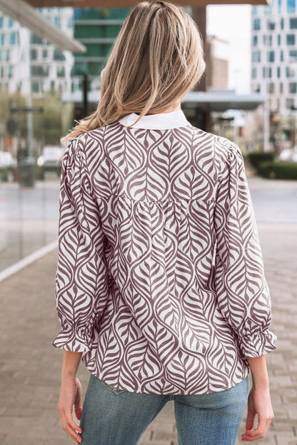 Phoebe Collar Puff Sleeve Top - Hello Beautiful BoutiqueBlouses & ShirtsThreaded Pear