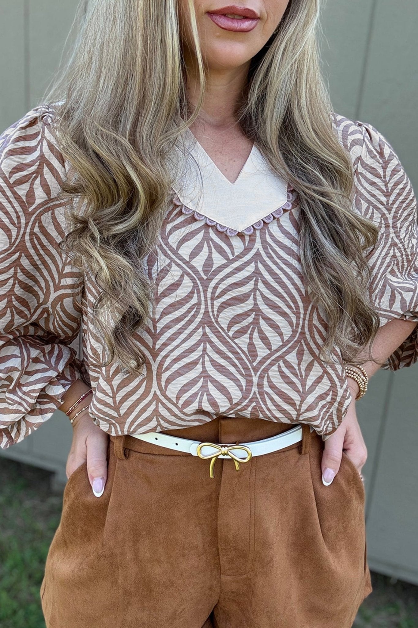 Phoebe Collar Puff Sleeve Top - Hello Beautiful BoutiqueBlouses & ShirtsThreaded Pear